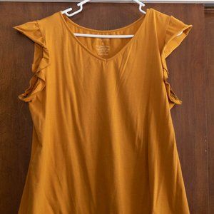Elegantees mustard top, size XL